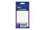 AV WHITE DOT STICKER 8MM BX10
