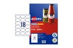AVERY LBL OVAL L7102 18UP PK10