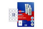 AV LBL 12UP 60MM CLR RD PK10