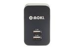 MOKI DUAL USB WALL CHARGER BLK