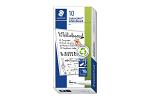 STAEDTLER W/B MARKER BLK BX10