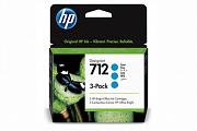 HP NO 712 3ED77A Cyan Ink 29ml - 3 Pack (Genuine)