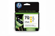 HP NO 712 3ED79A Yellow Ink 29ml - 3 Pack (Genuine)