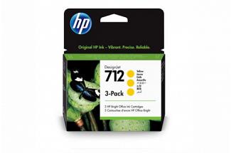 HP NO 712 3ED79A Yellow Ink 29ml - 3 Pack (Genuine)