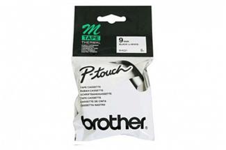 Brother MK221 Non Laminated Black on White Tape - 9mm x 8m (Genuine)
