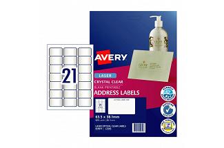 AVERY LBL CLR L7560 21UP PK25