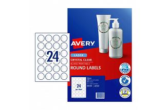 AV LASER LBL RD CLR 40MM PK240