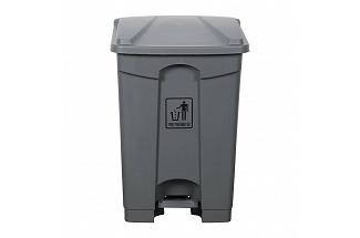CLNLNK RUBSH BIN W/PDL 45L GRY