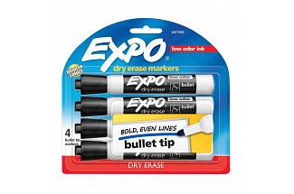EXPO W/B MRKR BLT BLK PK4 BX6