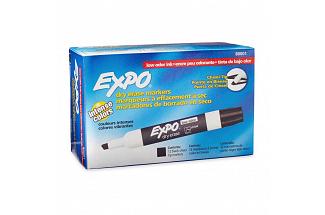 EXPO W/B MARKER CHSL BLK BX12