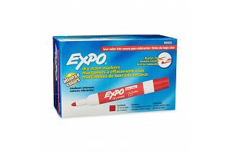 EXPO W/B MARKER BLT RED BX12