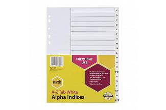 MBG INDICES WHT PP A4 A-ZTAB