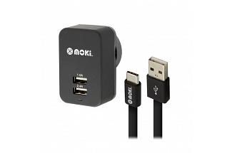 MOKI TYPE-C USB CABLE + WALL