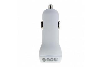 MOKI DUAL USB CAR CHARGER WH