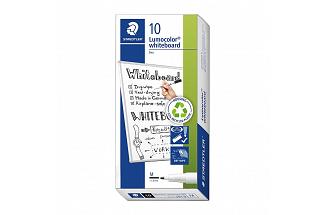 STAEDTLER W/B MARKER BLK BX10