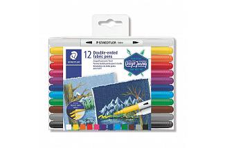 STAED DOUB FABRIC PEN AST BX12